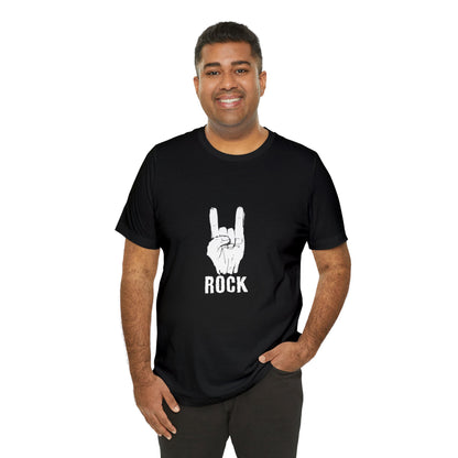 Camiseta blanca Hand Horn Rock N Roll - Camiseta de manga corta