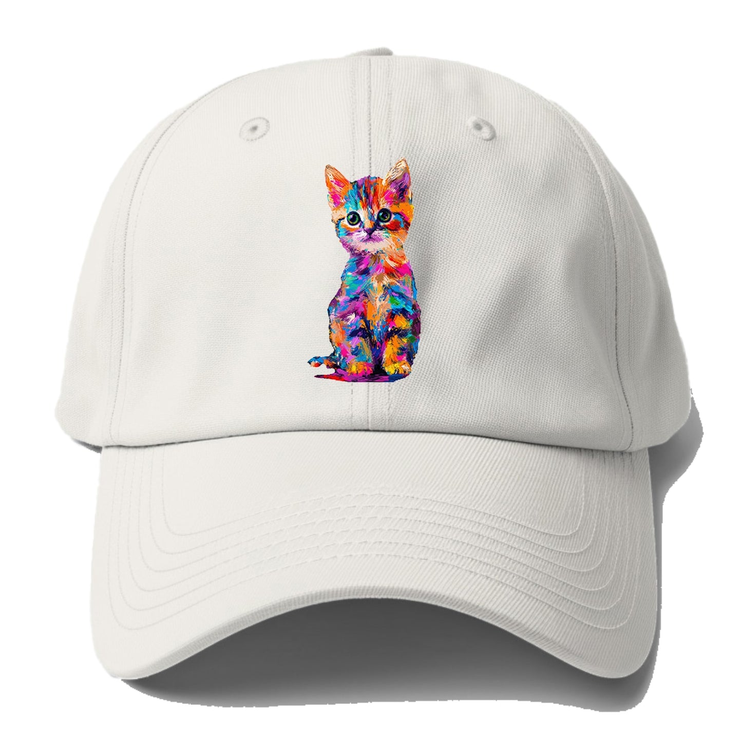 Rainbow Kitten Brushstroke Beauty Hat