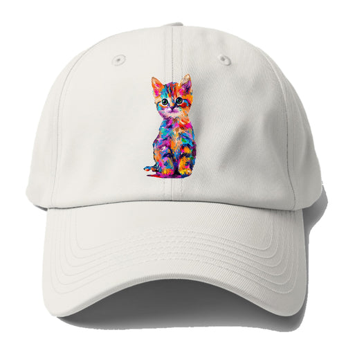 Rainbow Kitten Brushstroke Beauty Baseball Cap