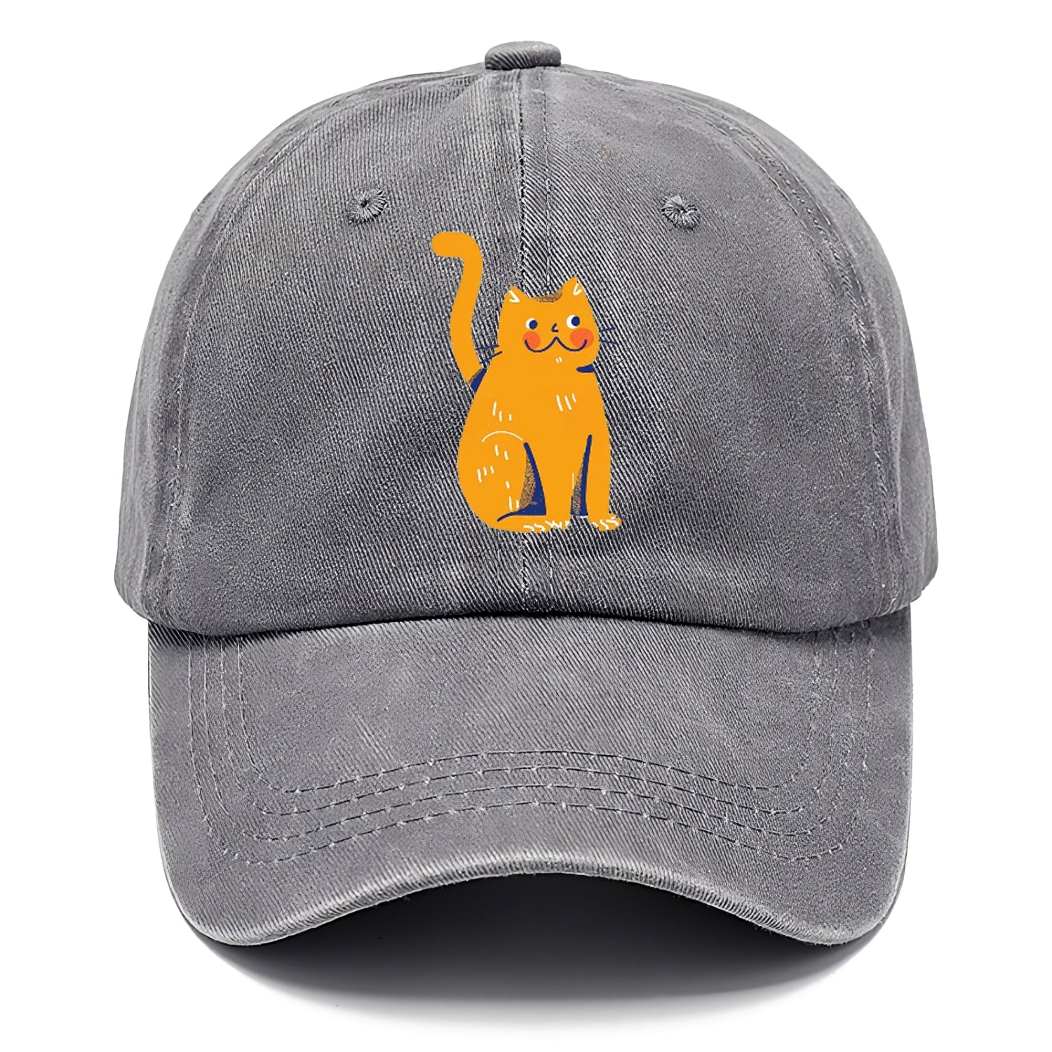 Smiling Orange Kitty with Chubby Cheeks Hat