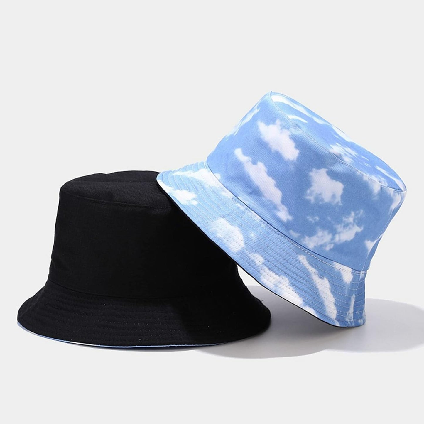 Pandaize Sombrero de cubo reversible con estampado unisex de doble cara 