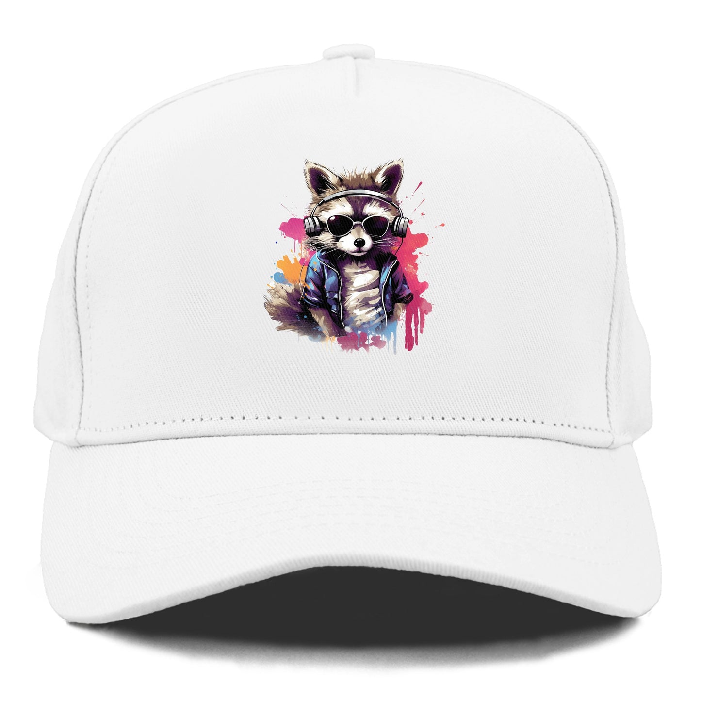 raccoon with headphones Hat