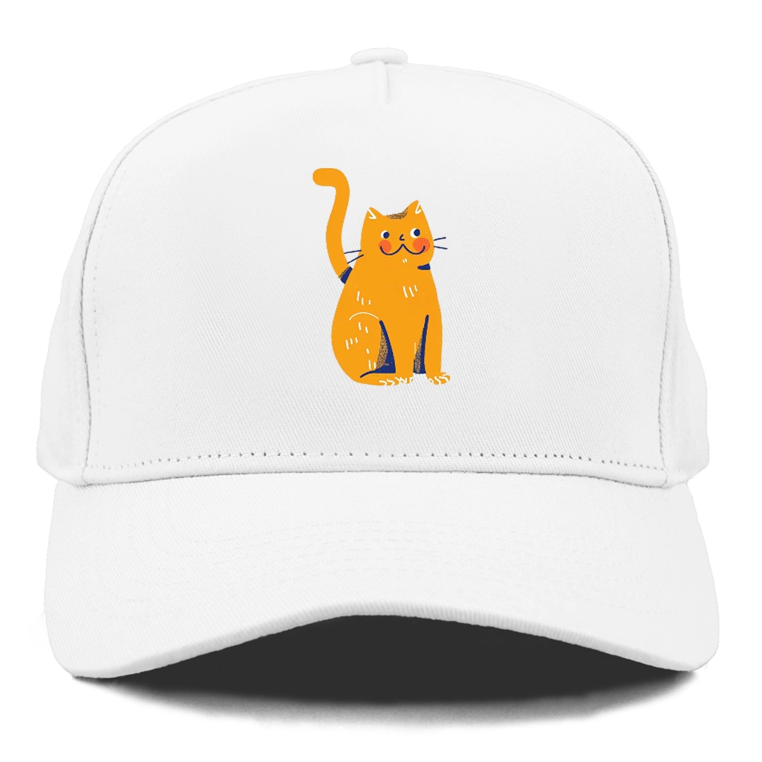 Smiling Orange Kitty with Chubby Cheeks Hat