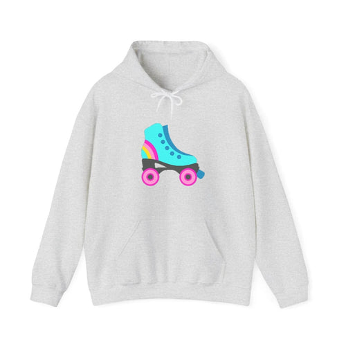 Retro 80s Roller Skate Blue Hooded Sweatshirt