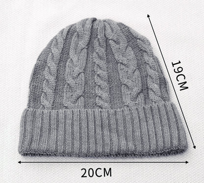 Gorro acogedor de punto torcido: gorro unisex de color sólido para otoño/invierno