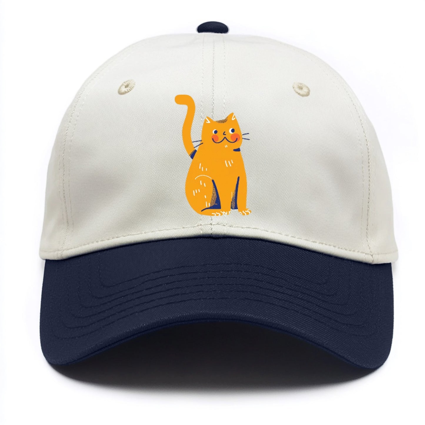 Smiling Orange Kitty with Chubby Cheeks Hat