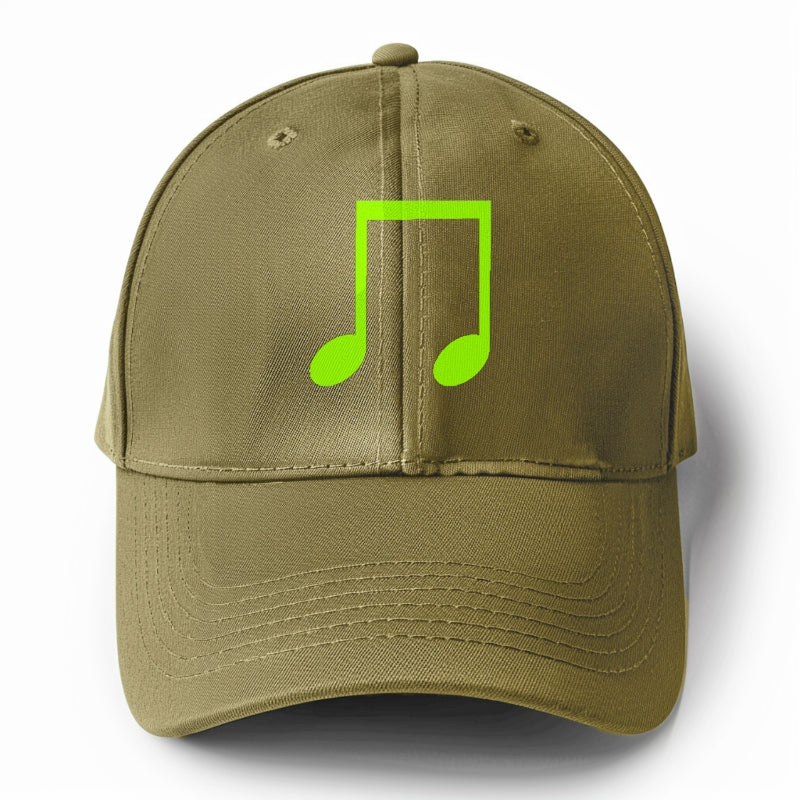 Retro 80s Music Note Green Hat