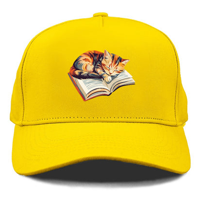 Cat Nap on Book Hat