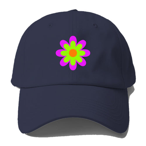 Retro 80s Flower Purple Baseball Cap