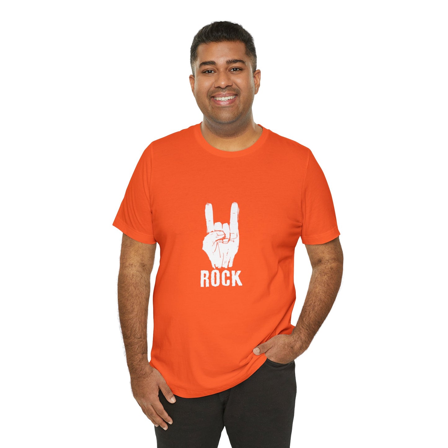 Camiseta blanca Hand Horn Rock N Roll - Camiseta de manga corta