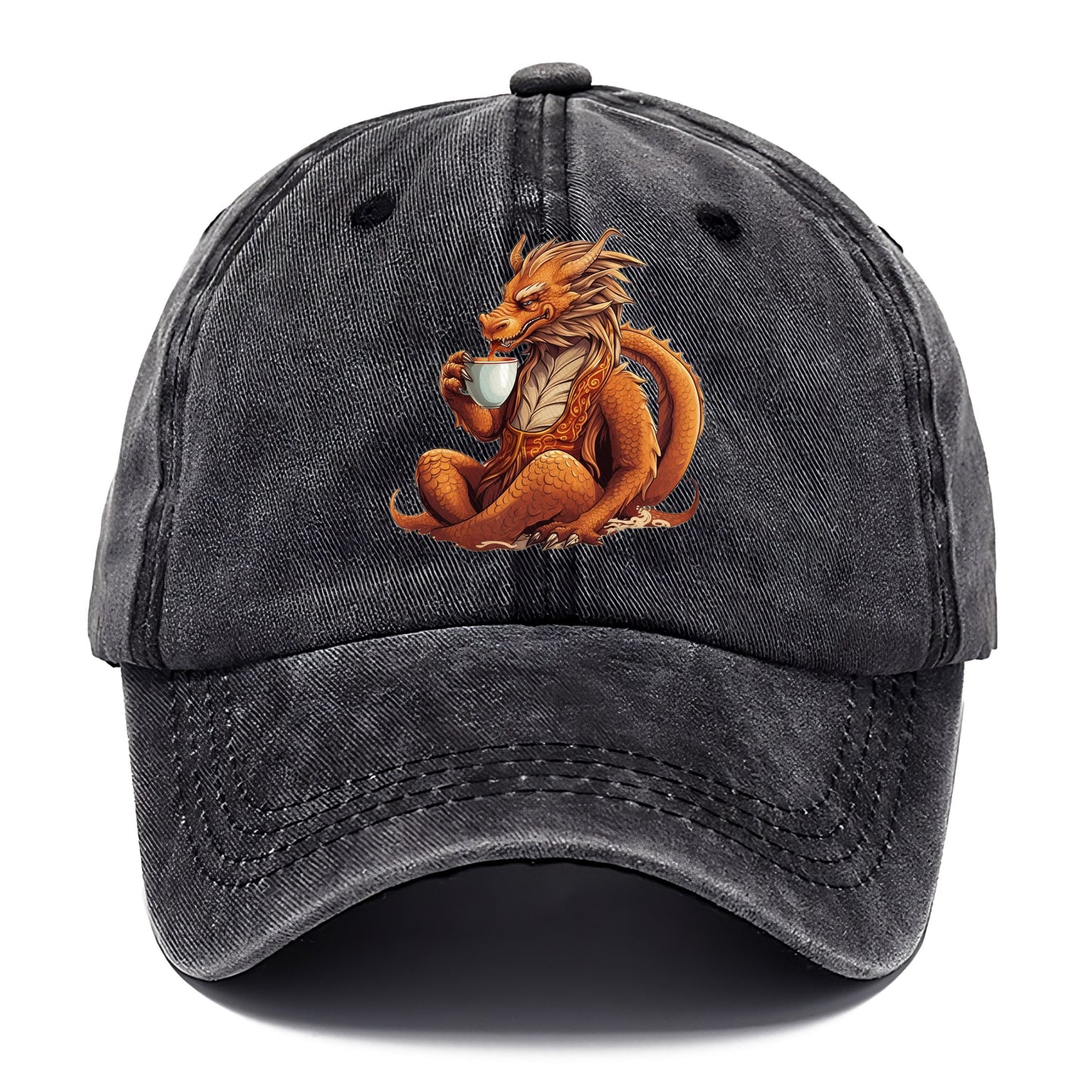 dragon drinking coffee Hat