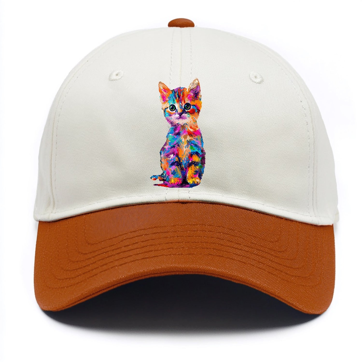 Rainbow Kitten Brushstroke Beauty Hat