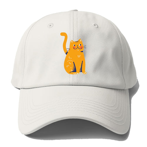 Smiling Orange Kitty With Chubby Cheeks Baseball Cap For Big Heads