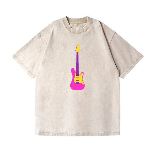 Retro 80s Guitar Pink Vintage T-shirt