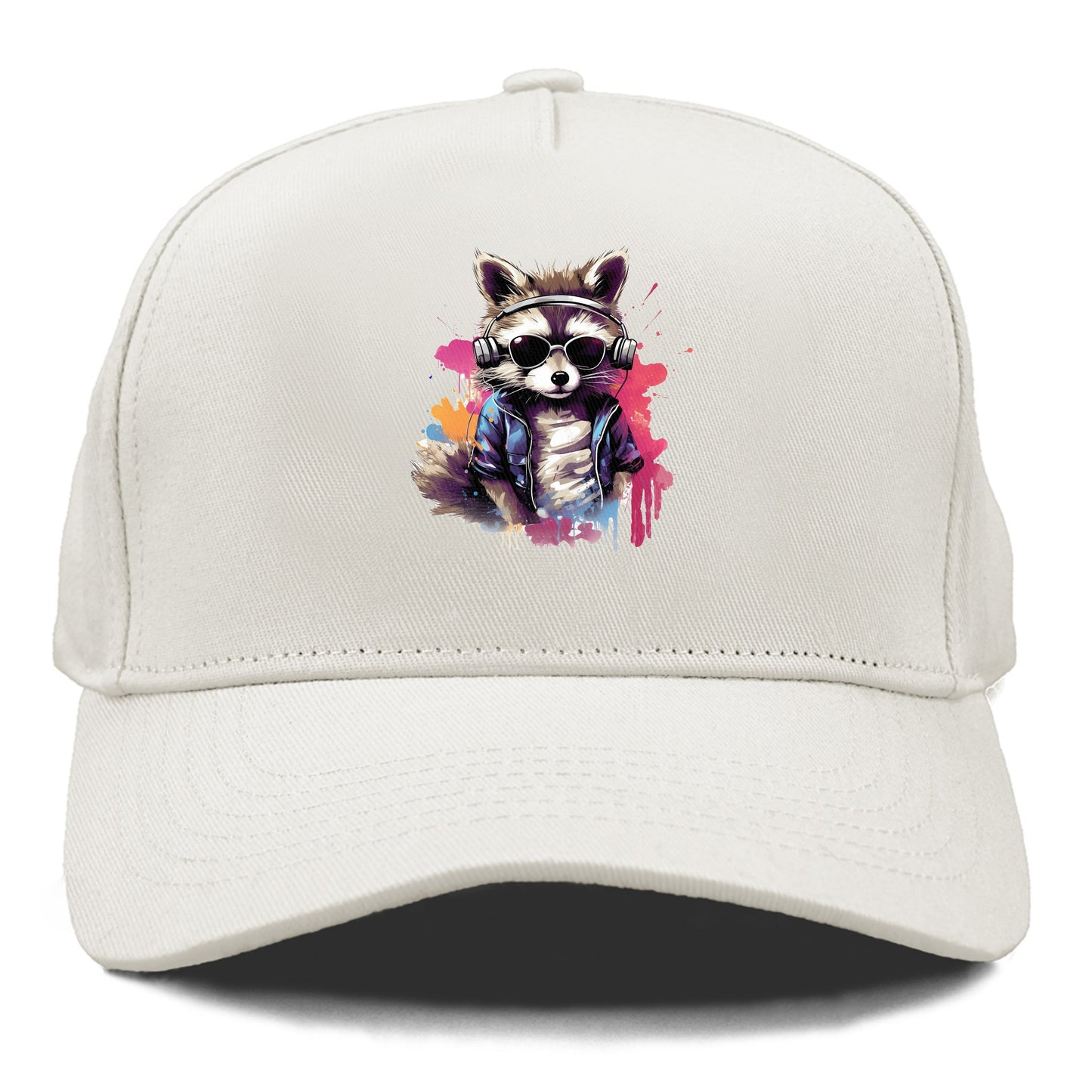 raccoon with headphones Hat