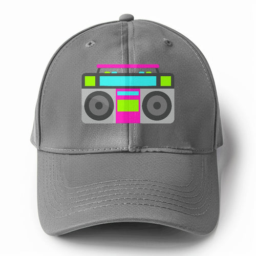 Retro 80s Boombox Solid Color Baseball Cap