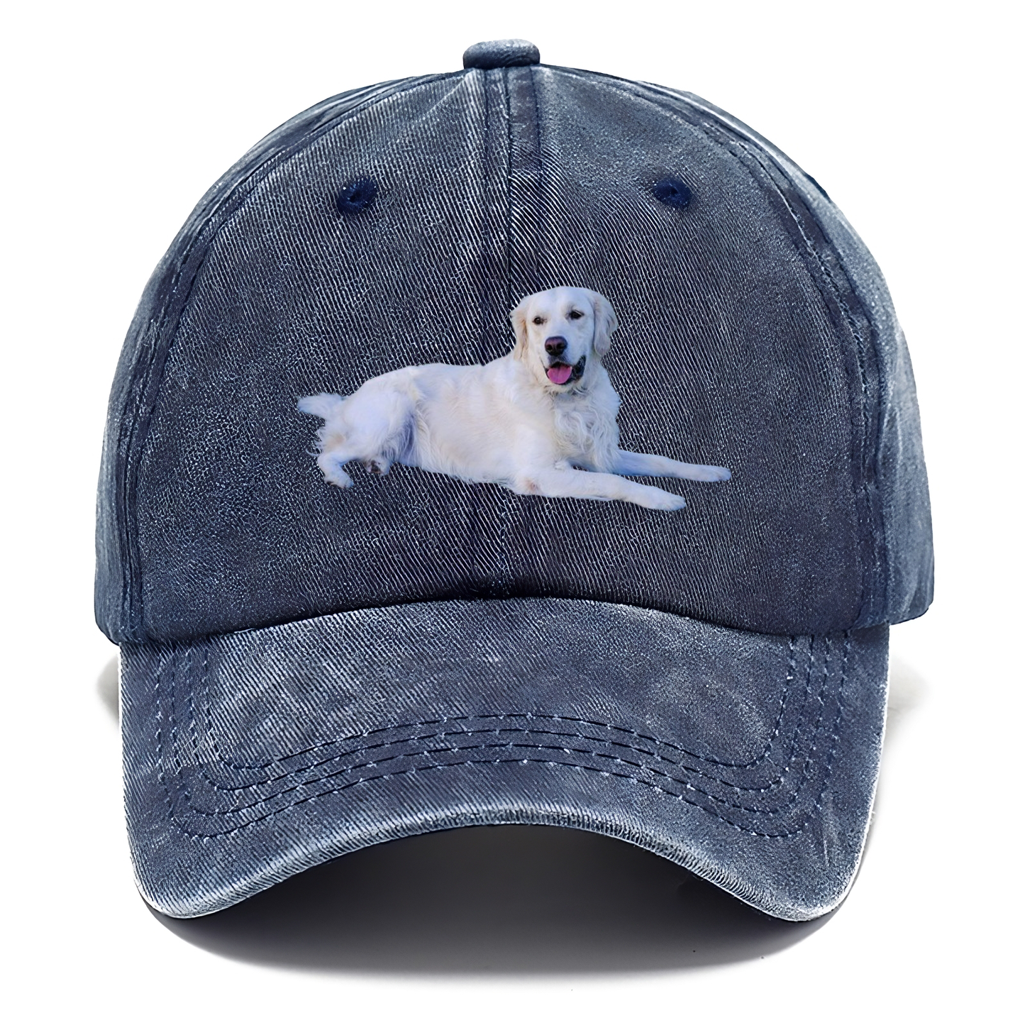 White Golden Retriever Laying Down Classic Cap