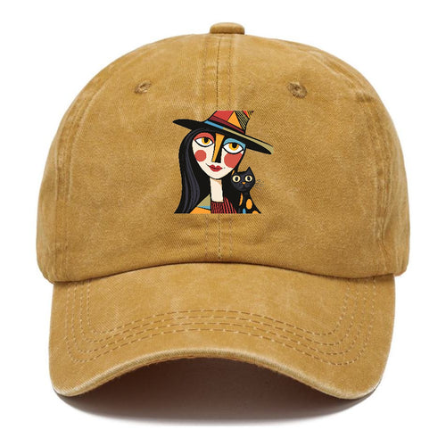 Stylized Witch With Cat 2 Classic Cap