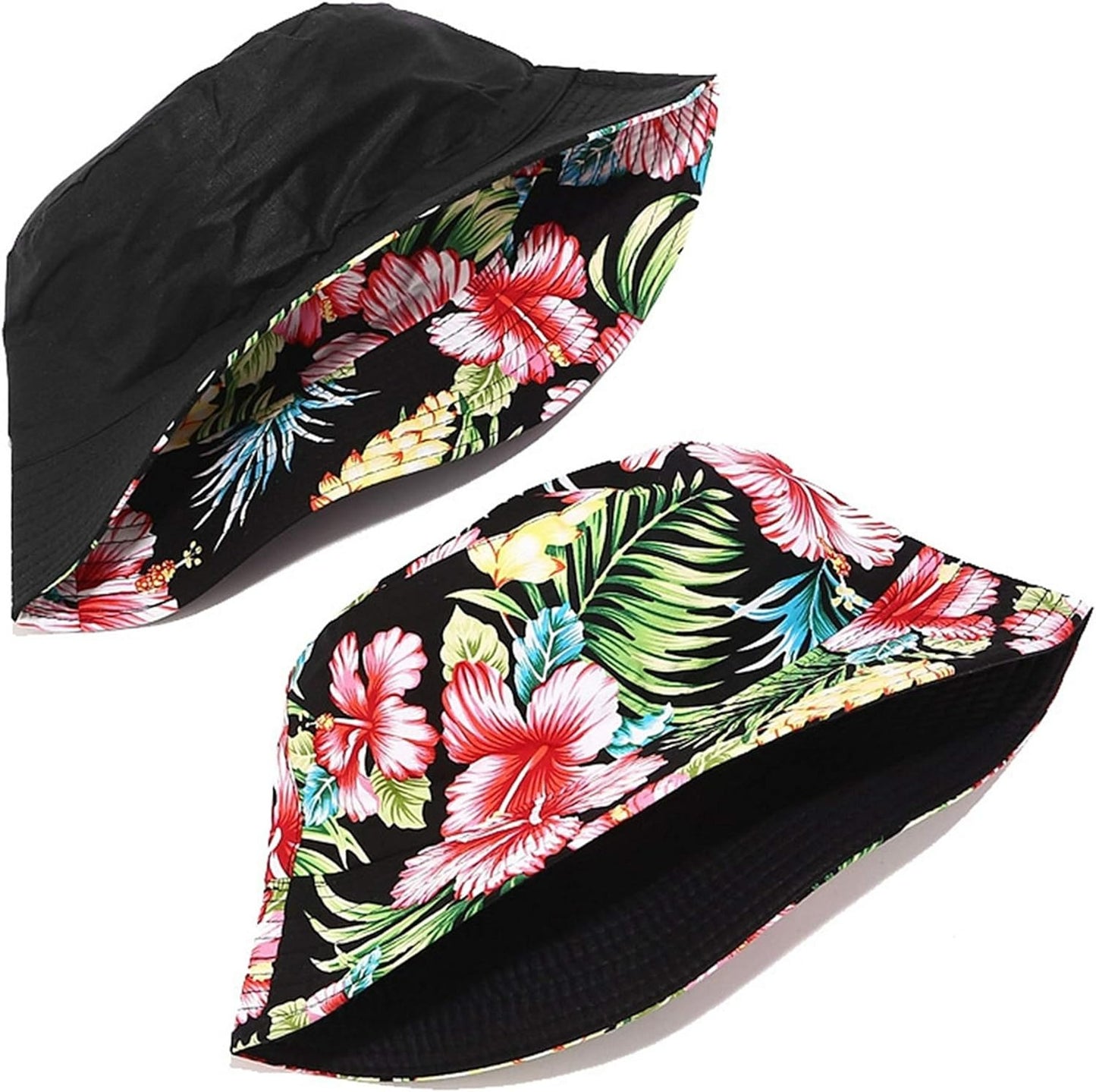 Pandaize Sombrero de cubo reversible con estampado unisex de doble cara 