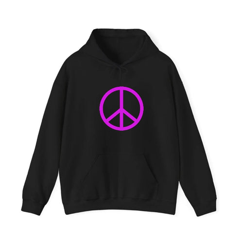 Retro 80s Peace Sign Purple Hooded Sweatshirt