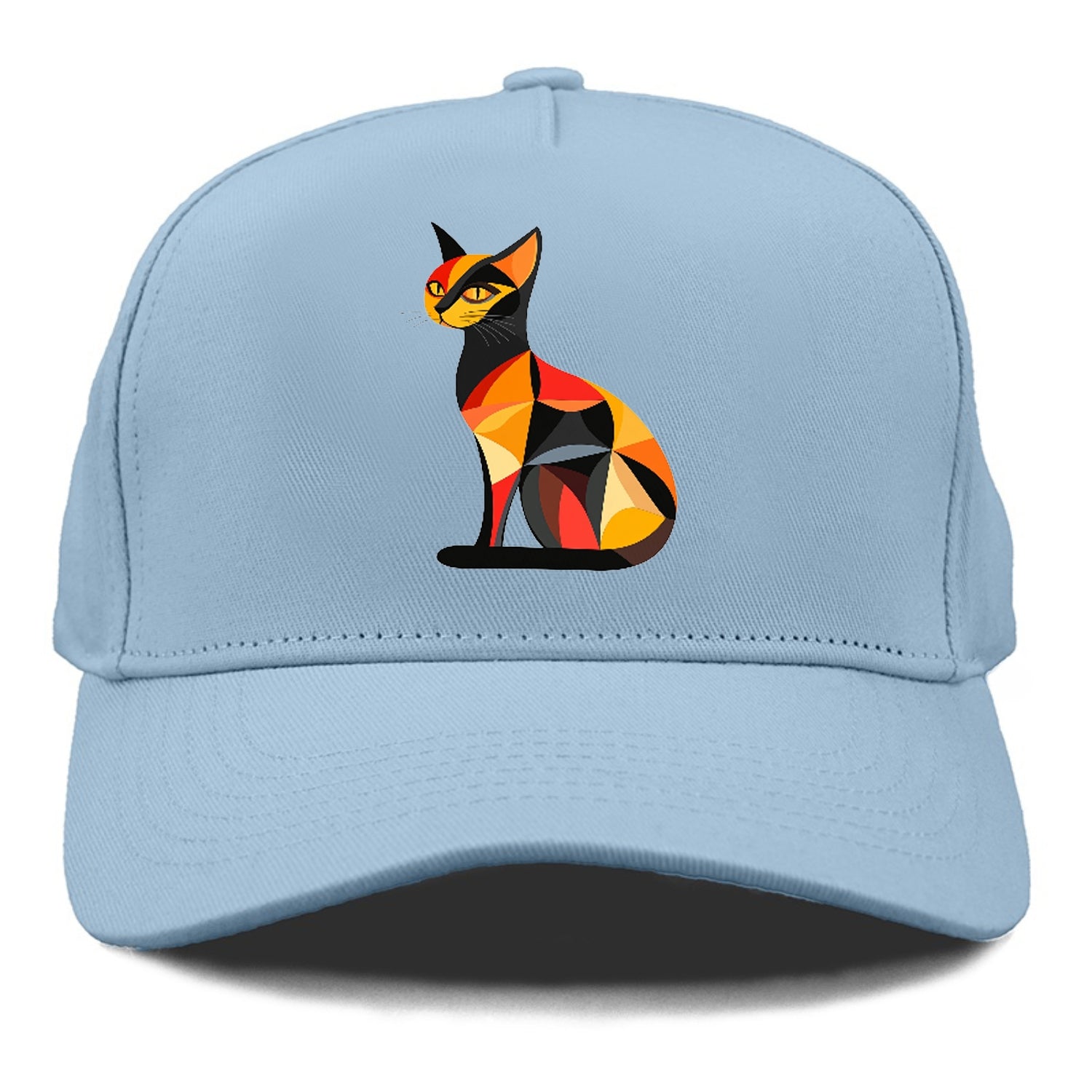 Geometric Cat in Thought Hat