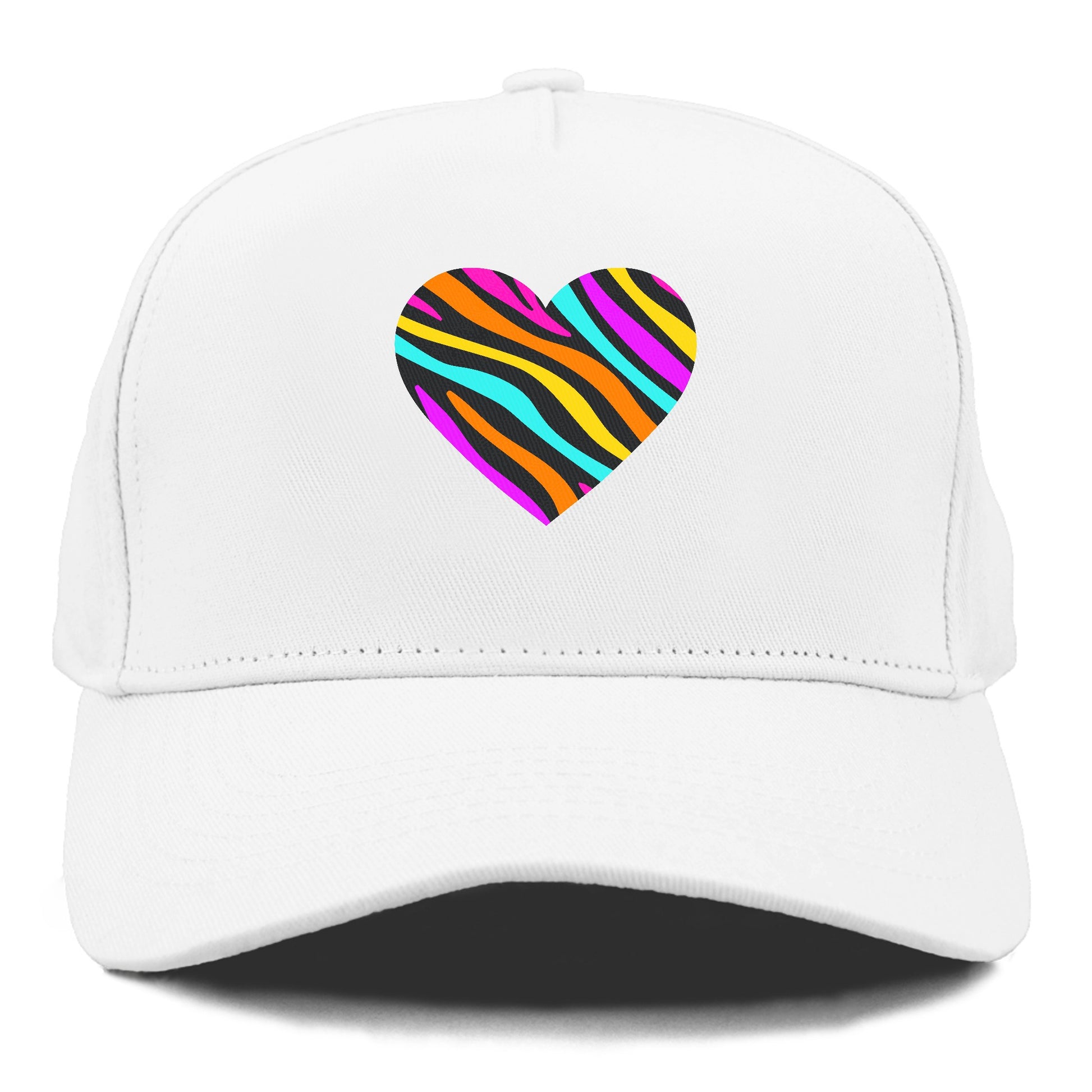 Retro 80s Heart Zebra Print Hat