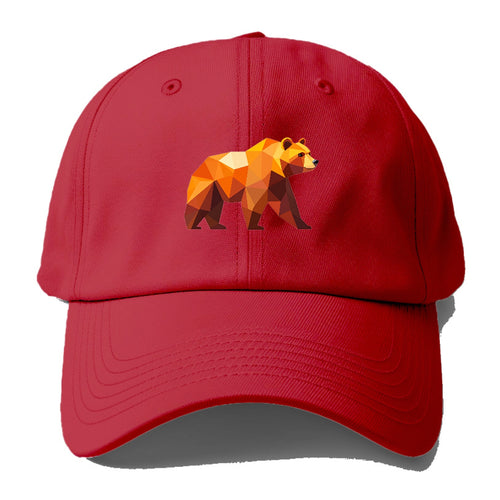 Geometric Bear On The Move Baseball Cap