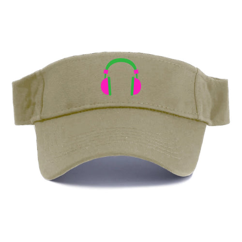 Retro 80s Headphones Pink Visor