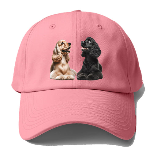 Golden And Black Cocker Spaniels Baseball Cap For Big Heads