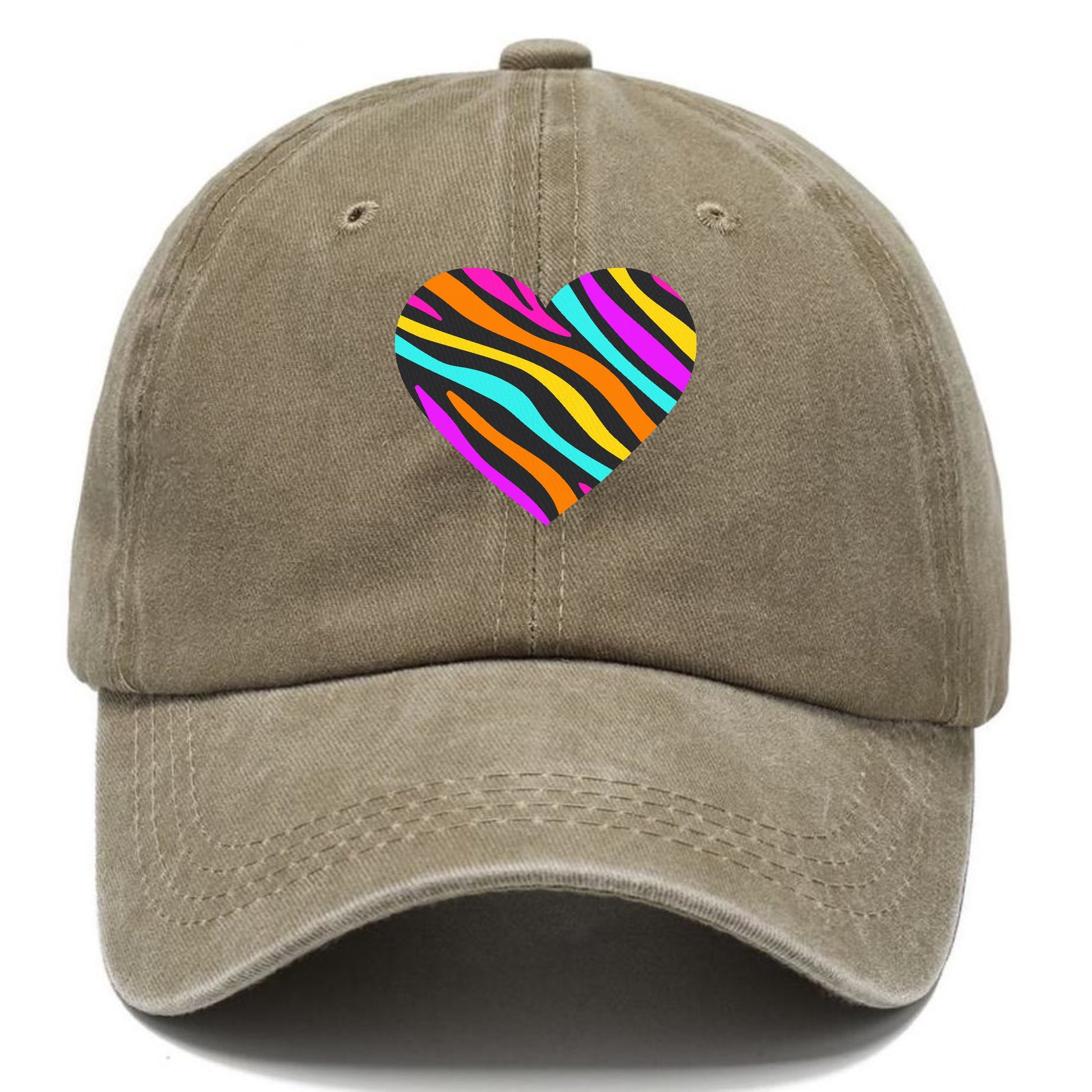 Retro 80s Heart Zebra Print Hat