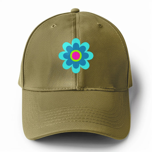 Retro 80s Flower Blue Hat