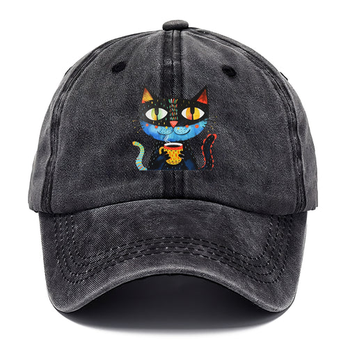 Coffee Cat Vibrant Mornings Classic Cap