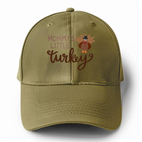 Mommy's Little Turkey Solid Color Baseball Cap
