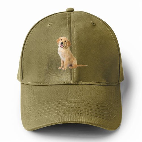Playful Golden Pup With A Cheerful Expression Solid Color Baseball Cap