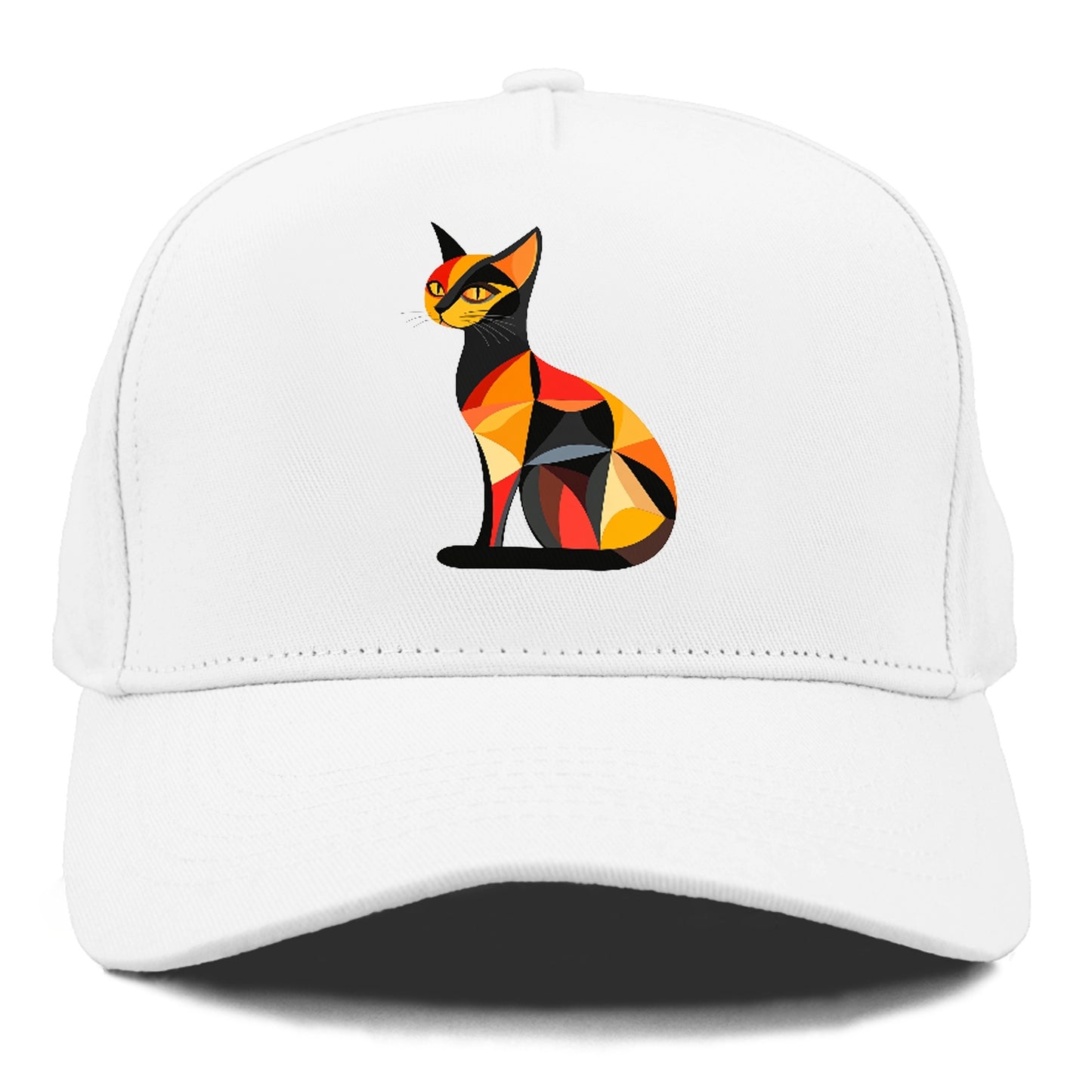 Geometric Cat in Thought Hat