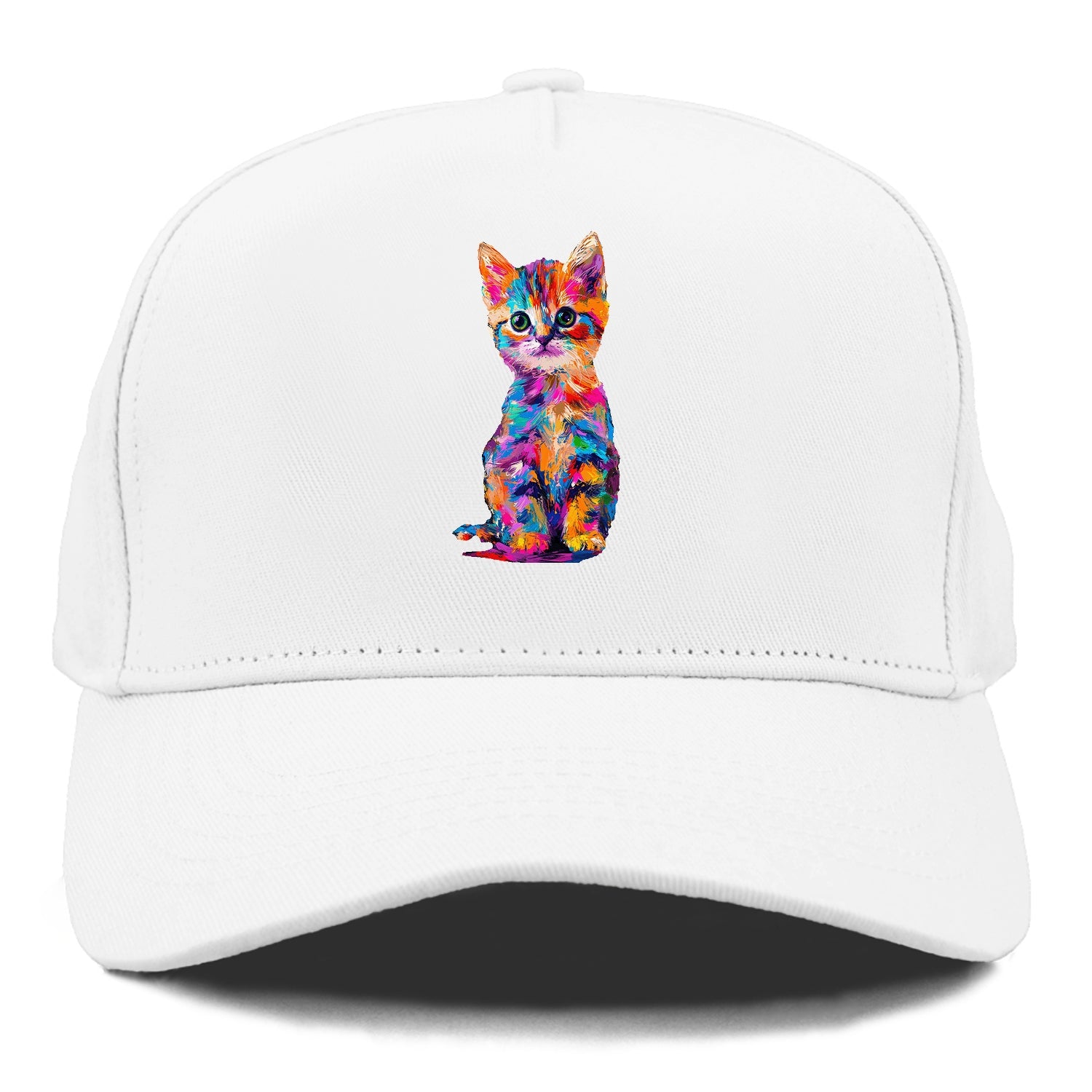 Rainbow Kitten Brushstroke Beauty Hat