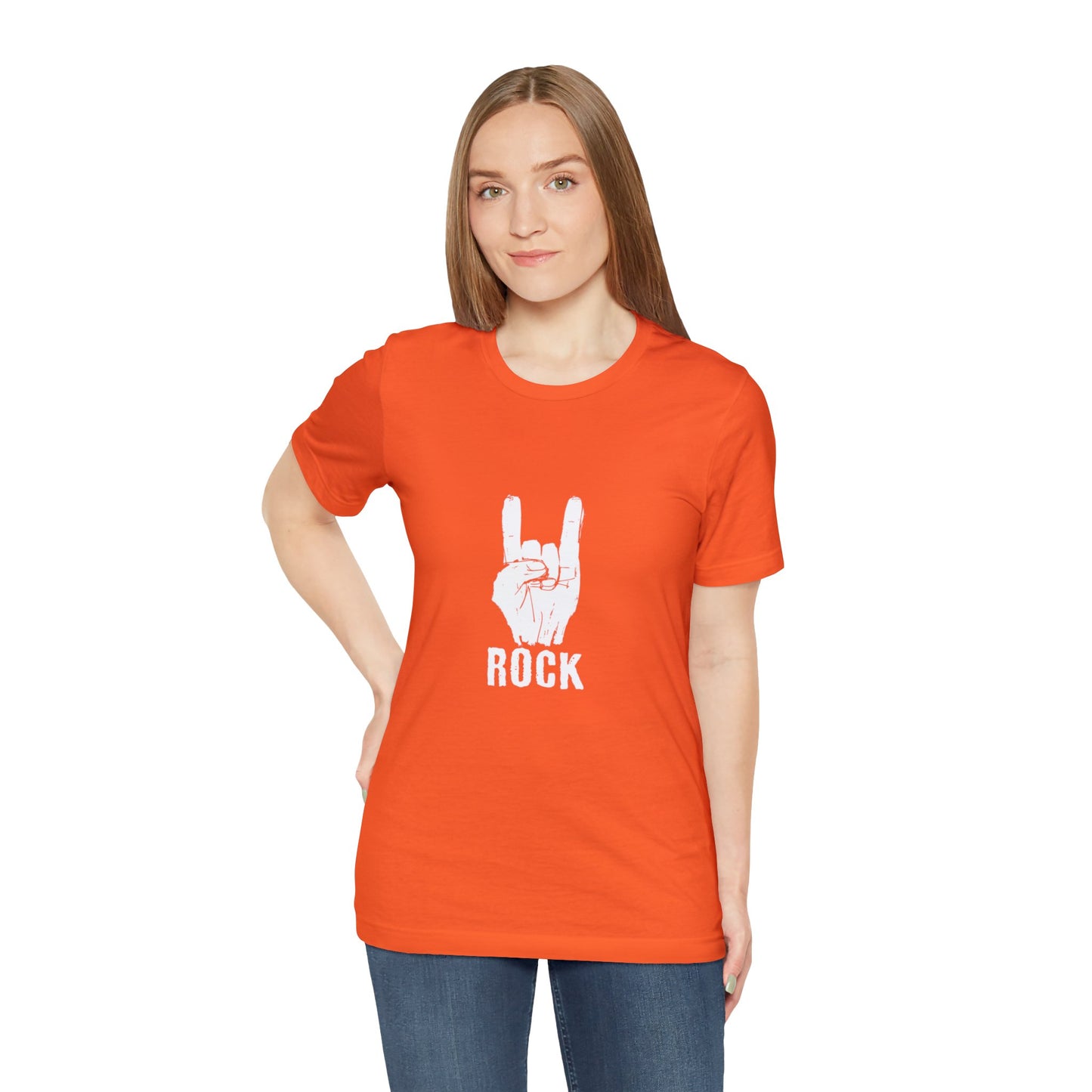 Camiseta blanca Hand Horn Rock N Roll - Camiseta de manga corta