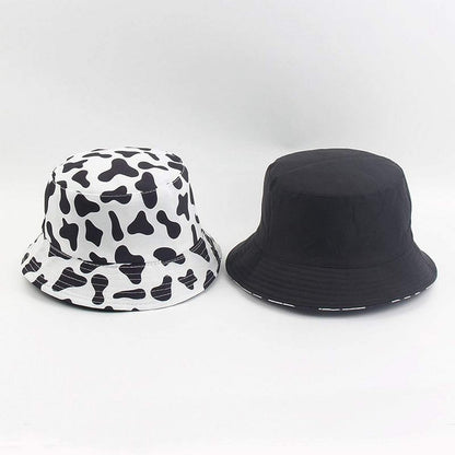 Pandaize Sombrero de cubo reversible con estampado unisex de doble cara 