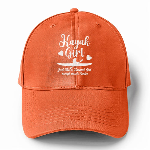 Kayak Girl Just Like A Normal Girl Except Much Cooler Solid Color Baseball Cap