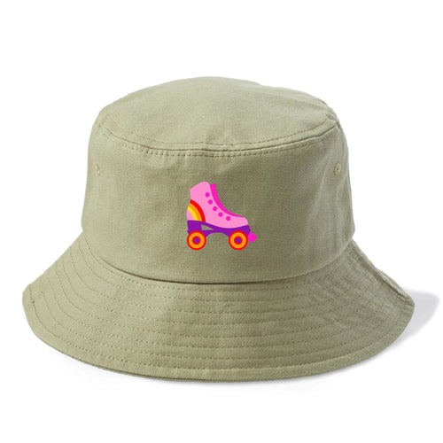 Retro 80s Roller Skate Pink Bucket Hat