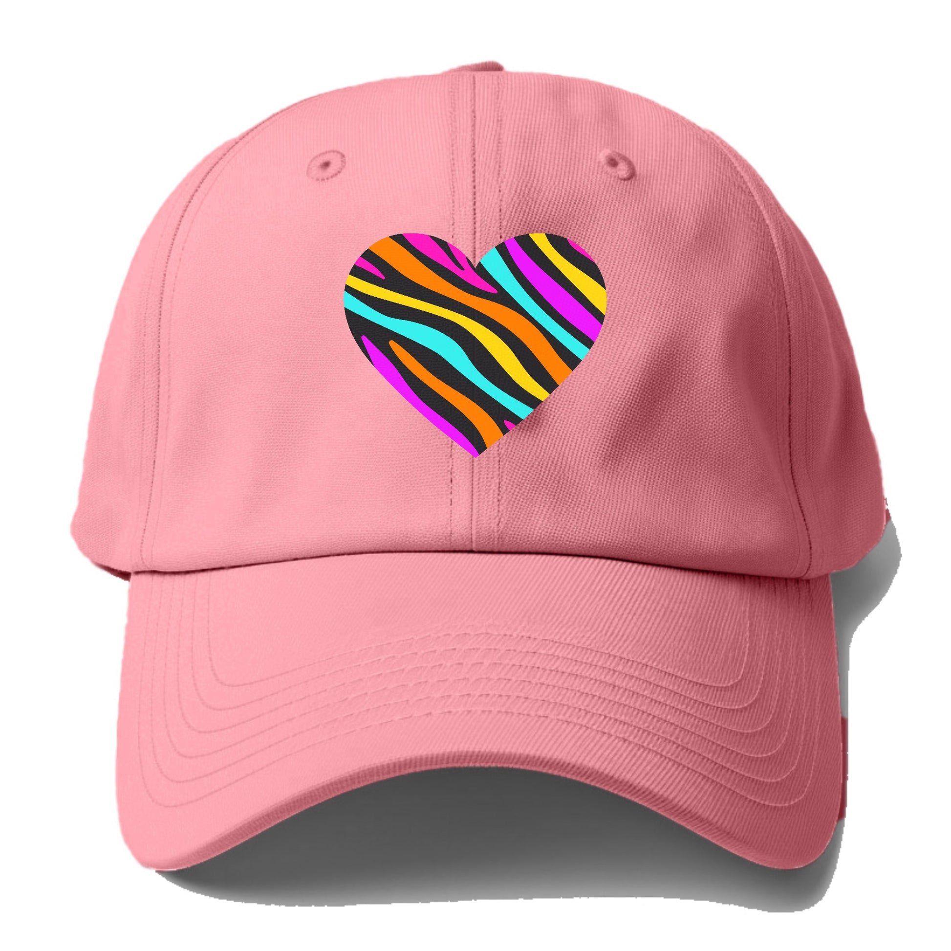 Retro 80s Heart Zebra Print Hat