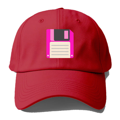 Retro 80s Floppy Disk Pink Baseball Cap