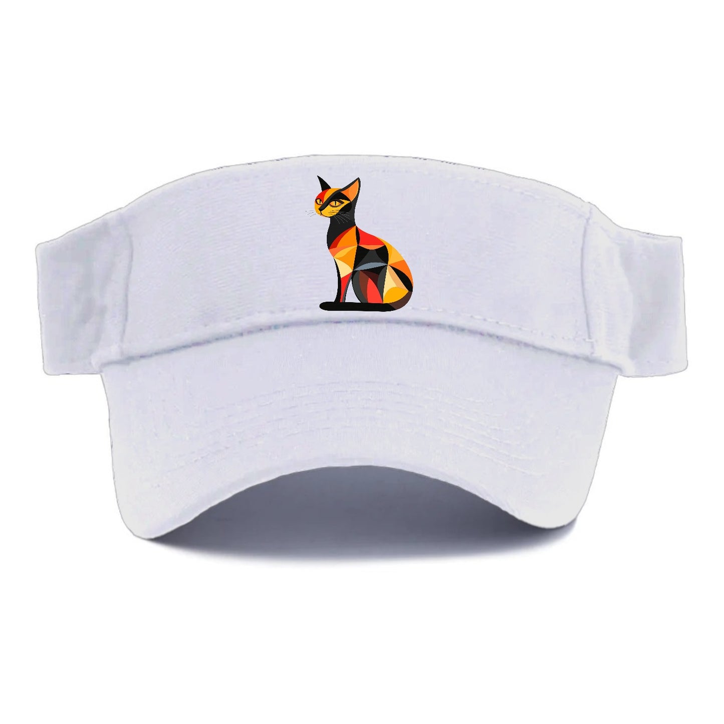 Geometric Cat in Thought Hat