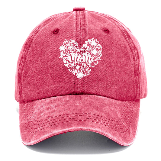 mom floral heart Hat