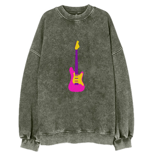 Retro 80s Guitar Pink Vintage Sweatshirt