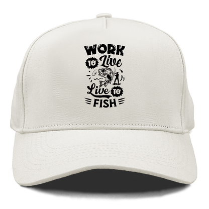 work to live Live to fish Hat