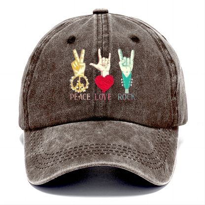 Peace, Love, and Rock 'n' Roll Horns Classic Cap