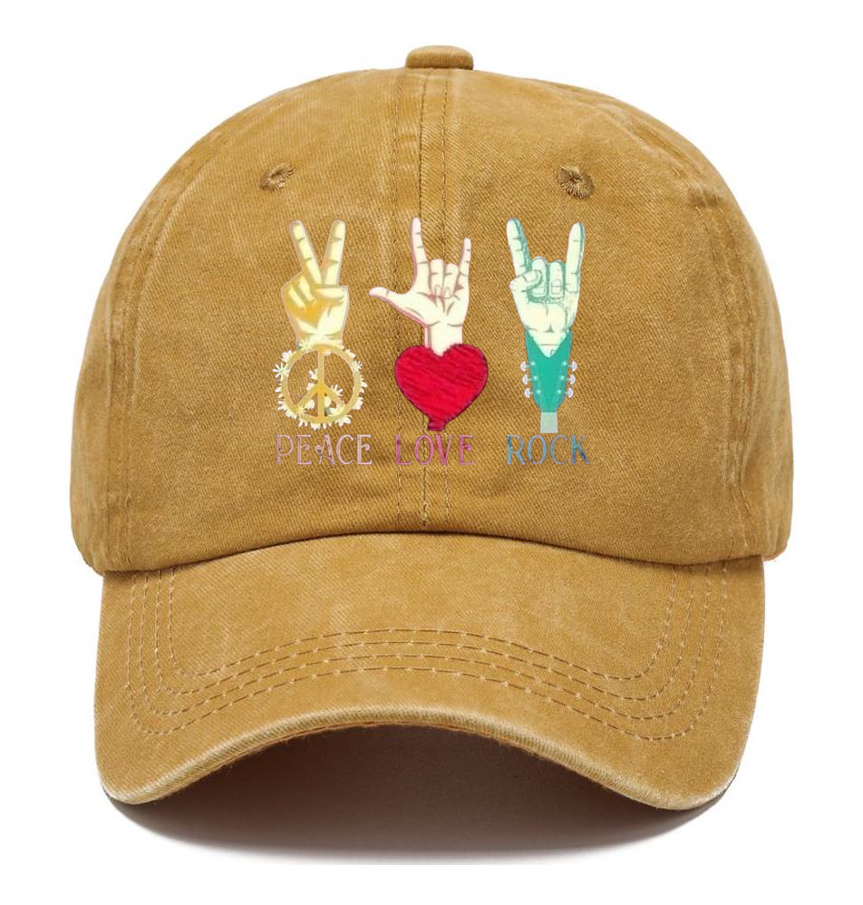 Peace, Love, and Rock 'n' Roll Horns Classic Cap