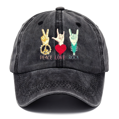 Peace, Love, and Rock 'n' Roll Horns Classic Cap