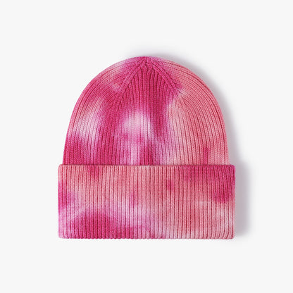 Pandaize Trendy Personalized Tie-Dye Beanie: Fashionable Outdoor Warmth Ear Protection Knitted Hat